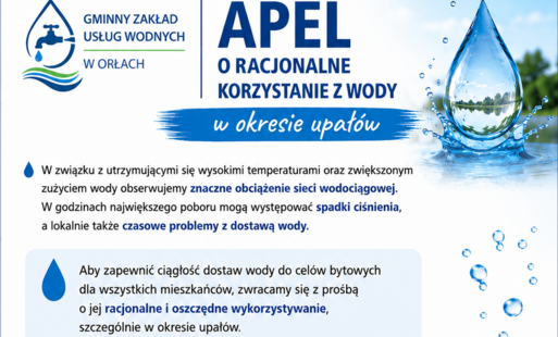 Apel o racjonalne korzystanie z wody