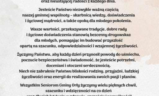 Zdjęcie do Życzenia z okazji Dnia Seniora